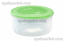 Хомвер Контейнер для продуктов "Verona" круглый 1л с гибкой крышкой (зеленый) 15 шт.
