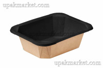 Салатник картонный OCTOBOX 400 ЧЕРНЫЙ BLACK WOOD OSQ (OCQ, OCIQ, ОСК, ОЭСКЬЮ, ОСИКЬЮ)