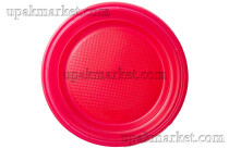 Тарелка пластиковая 205мм красная Позитрон 8гр /20уп х 100шт/