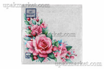 Салфетки 33х33 трехслойные Art Bouquet 20 шт  Дикая роза 