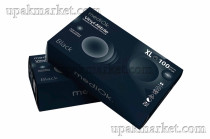 Перчатки витриловые неопудренные смотровые XL черные MEDIOK VITRYLE /10уп х 100шт/