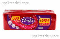 Салфетки 24х24см 1 слой 500 листов Интенсив красные PLUSHE