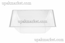 Тарелка-салатник квадратный 205х205мм прозрачный с серебряной каймой 