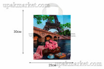 Пакет с петлевой ручкой 25х30 "Париж" 60мкм МП /40уп х 25шт/