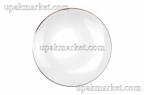 Тарелка пластиковая 190мм с каемочкой "Белая" золото /36уп х 6шт/