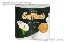 Туалетная бумага Perfect Just White, пятислойная,белая с тиснением и перфорацией 13,2м, 4 рул(16уп) SOFFIONE
