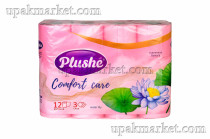 Туалетная бумага PLUSHE "Comfort Сare" 3х сл. 16м Розовая (12 рулонов в упаковке) ароматизированная