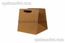 Пакет бумажный подарочный 16х16х16см "Крафт"