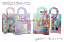 пакет бумажный подарочный   34 х 22 х 10 Люкс с липучк.