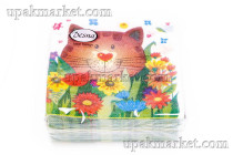 Салфетки 25х25 1-слойн. ДЕСНА 40л Чеширский кот