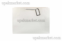 Пакет бумажный подарочный 54 х 38 х 23 Люкс белая кожа лак