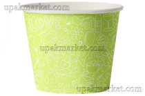 Бумажная креманка 150мл ламинированная под мороженое Салатовая Папирус /12уп х 50шт/