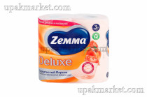 Туалетная бумага ZEMMA Deluxe 3слоя Бархатистый персик 4шт