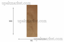 Пакет бумажный пищевой 300х95х60 крафт бурый 40гр НПФ