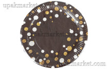 Бум тарелка Папирус д.230мм Горох коричневый /10уп * 50шт/ (500шт)