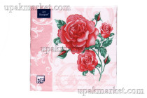 Салфетки 33х33 3 - слойн. Art Bouquet 20 шт Романтические розы на розовом