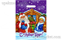 Пакет НГ с вырубной ручкой 30х40см "С подарками" Интерпак /20уп х 50шт/