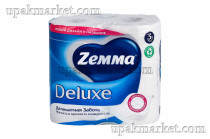 Туалетная бумага ZEMMA Deluxe 3слоя Деликатная забота 4шт