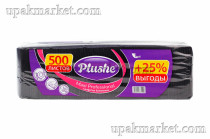 Салфетки 24х24 1 слойные 500 листов Интенсив черные PLUSHE 