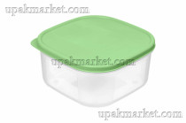 Контейнер для продуктов "Verona" квадратный 0,42л с гибкой крышкой (зеленый) 72 шт.