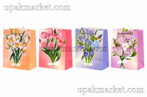 Пакет бумажный подарочный 18х23х10см Люкс микс