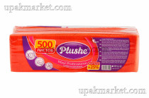 Салфетки 24х24см 1 слой 500 листов Интенсив оранжевые PLUSHE