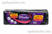 Салфетки 24х24 1 слойные 500 листов Интенсив черные PLUSHE 