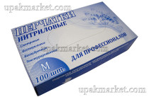 Перчатки нитриловые неопудр.смотр. LINGER M /10х100шт/ (10) голубые