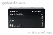 Перчатки нитриловые неопудренные смотровые XS черные 3,5гр (BLACK+) MEDIOK /10х100шт/