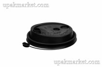 Крышка для стак. ВЗЛП д.79,5-80мм (0,250) ПП черная матовая (20уп х50шт)  (1000шт)