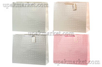 Пакет бумажный подарочный 50х40х15 Люкс лак кожа микс 