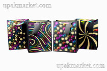 Пакет бумажный подарочный 31 х 40 х 12 Люкс с золот. тиснением микс