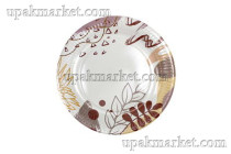 Тарелка бумажная 180мм "Абстракция розовая" Папирус  /14уп х 50шт/