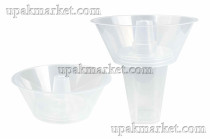 Тарелка для снеков на стакан 90мм прозрачная (168шт/кор.)