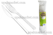 Набор столовых приборов "Вилка, Нож Премиум" прозрачный/чёрный 1шт. Миксы 