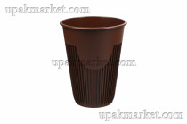 Стакан для горячих напитков 350мл коричневый 20уп по 10шт PР (200шт) ВЗЛП