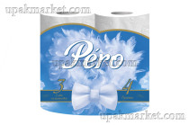 Туалетная бумага PERO WHITE 3-х слойная, по 4 рулона в упаковке