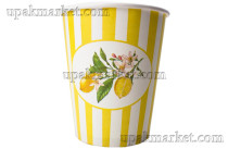 Стакан бумажный 250мл 80мм Лимонное настроение Папирус /20уп х 50шт/