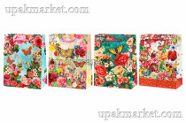 Пакет бумажный подарочный 18х23х8см Люкс с тиснением