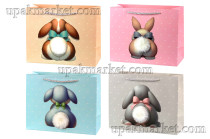 Пакет бумажный подарочный 26х20х10 Люкс с мехом