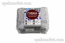 Губка для посуды с металлической нитью 3 штуки, 90х130х20 мм АКВАМАГ