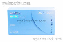 Перчатки нитриловые неопудренные смотровые XS голубые 3,5гр (OCEAN) MEDIOK /10х100шт/