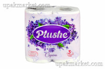 Туалетная бумага PLUSHE Delux Light "Сирень" 3х сл. 15м (4 рулона в упаковке)