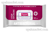 Антибактериальные влажные салфетки Премиал 64 шт
Бумфа