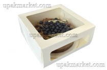 Контейнер под десерт с окном Cake Window белый 260х260х100 OSQ (OCQ, OCIQ, ОСК, ОЭСКЬЮ, ОСИКЬЮ)