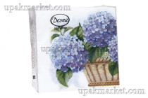 Салфетки 25х25 1-слойн. ДЕСНА 40л  Гортензия