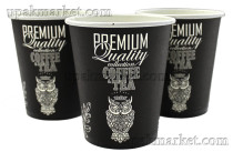 Бум стакан ГринПак 0,185л диам 73мм ГН Сова черная  /20уп * 50шт/ (1000шт)