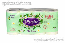 Туалетная бумага PLUSHE Delux Light "Жасмин" 3х сл. 15м (8 рулона в упаковке)