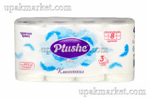 Туалетная бумага PLUSHE Delux Light "Классик" 3х сл. 15м (8 рулона в упаковке)