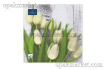 Салфетки 33х33 3 - слойн. Art Bouquet 20 шт Белые тюльпаны